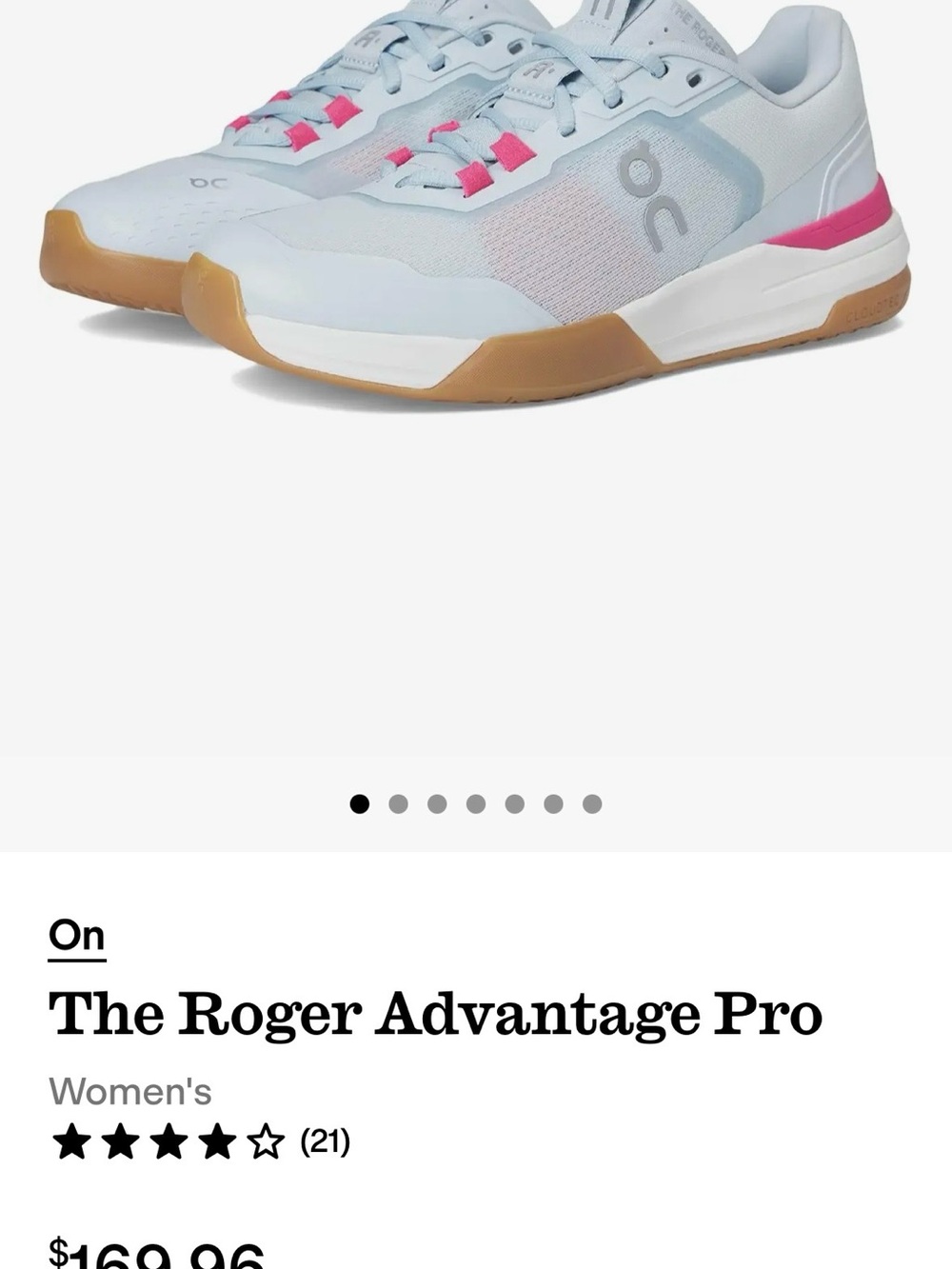 On tennis court Women's size 9 - The Roger Advantage Pro - Picture 5 of 5